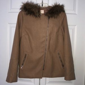 NWOT Skies are Blue Faux Fur Hooded Jacket